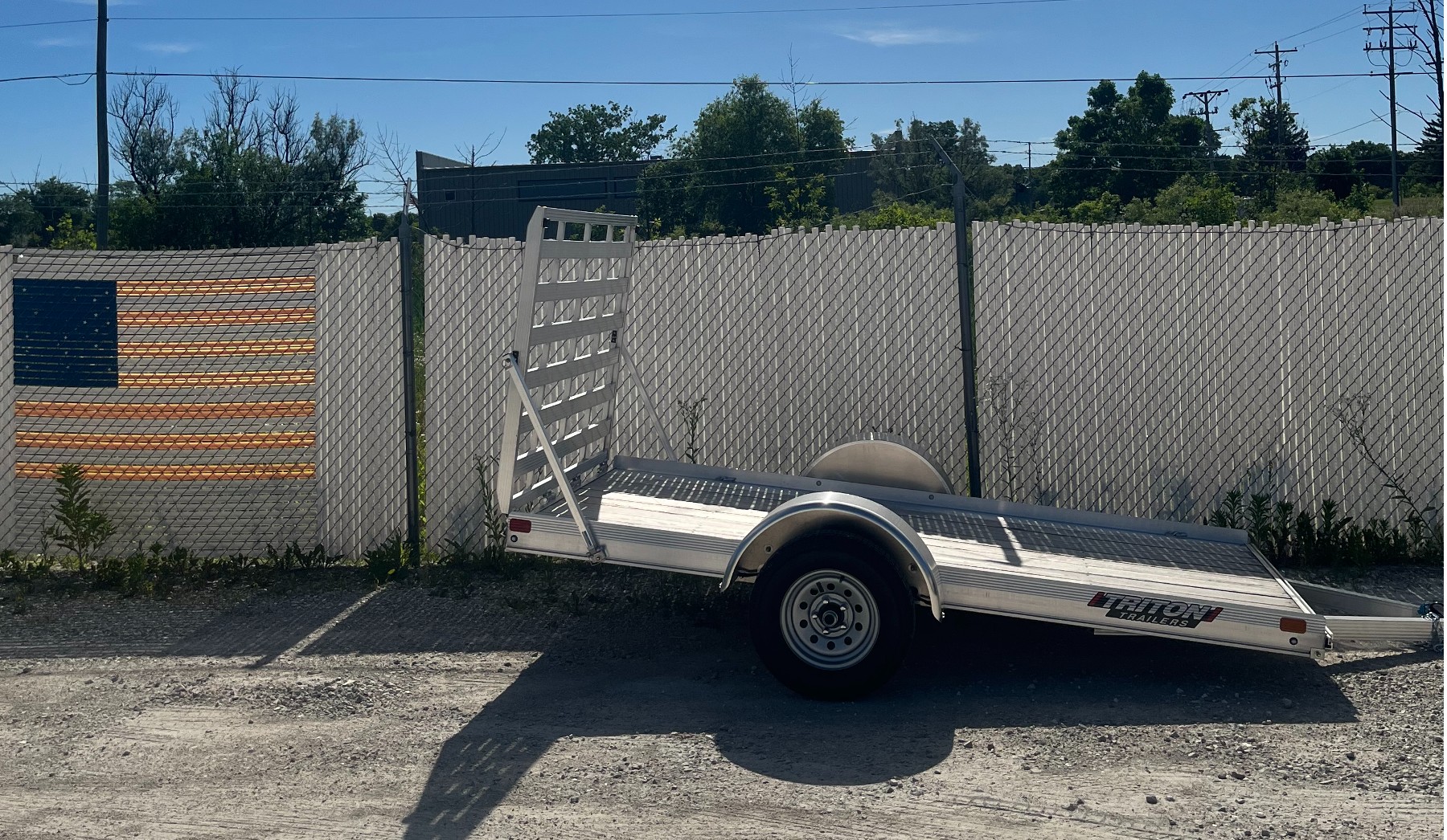Triton FIT1064-P 64" Wide X 10' Long All Aluminum Utility / UTV Trailer with Fold Ramp, Plank Deck